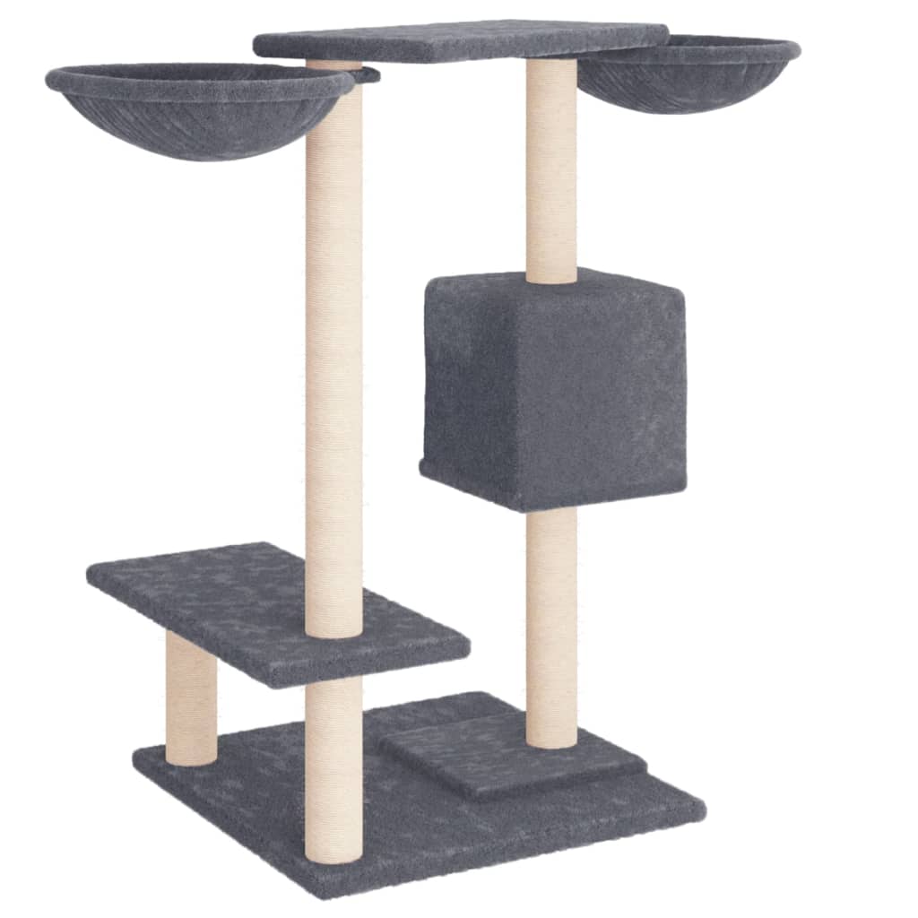 Albero per Gatti con Tiragraffi Grigio Scuro 82 cm - homemem39