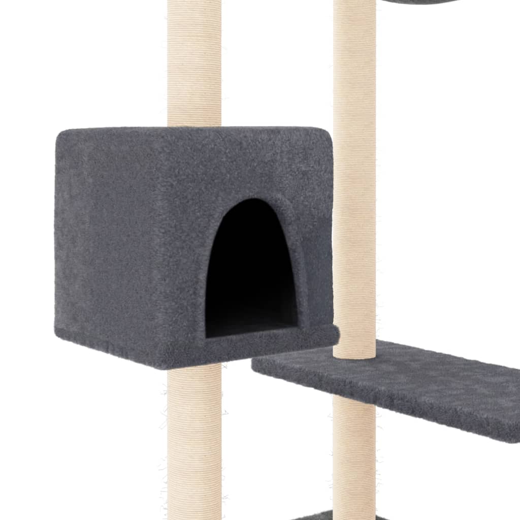 Albero per Gatti con Tiragraffi Grigio Scuro 82 cm - homemem39