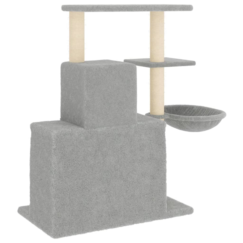 Albero per Gatti con Tiragraffi in Sisal Grigio Chiaro 83 cm - homemem39