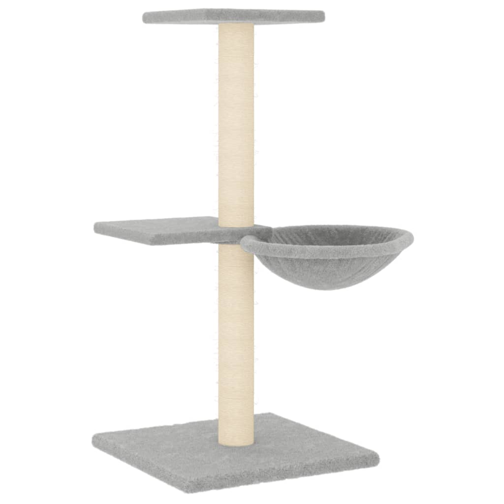 Albero per Gatti con Tiragraffi in Sisal Grigio Chiaro 72 cm - homemem39