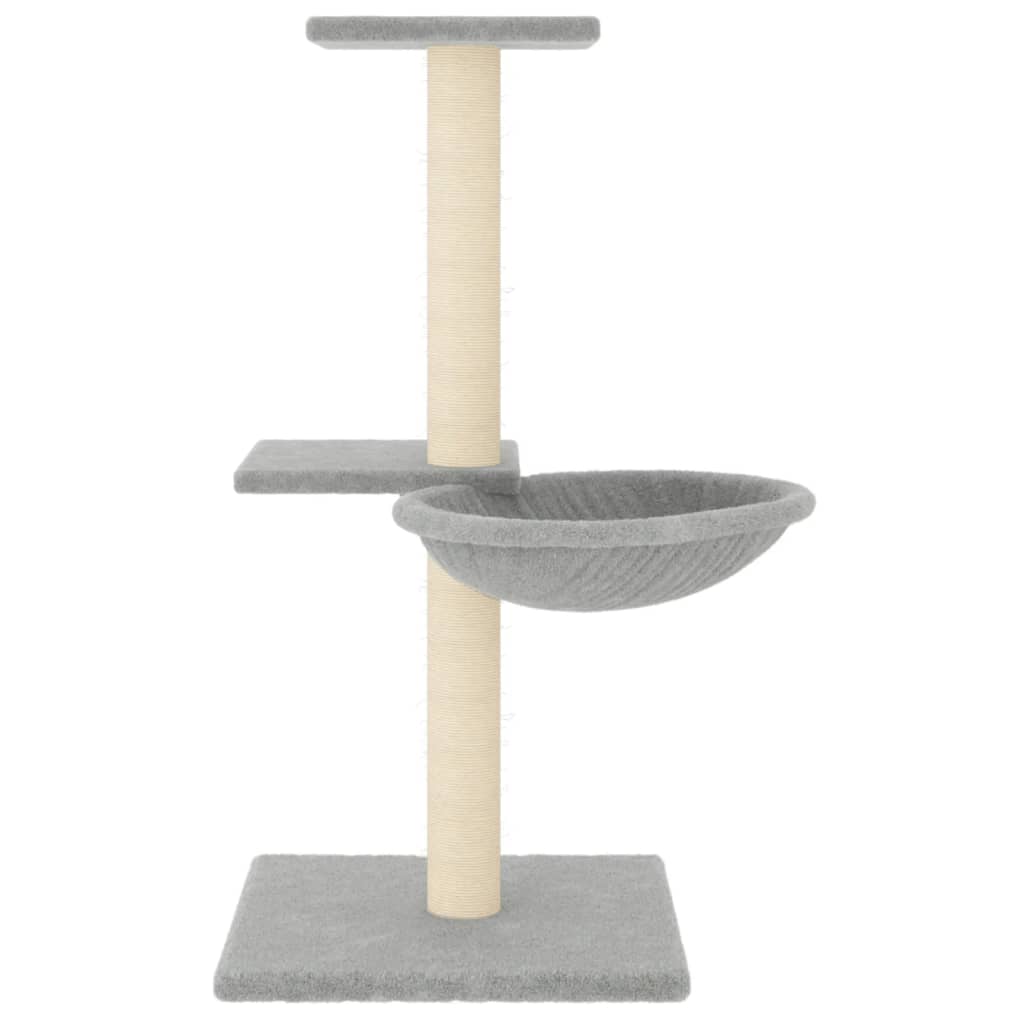 Albero per Gatti con Tiragraffi in Sisal Grigio Chiaro 72 cm - homemem39