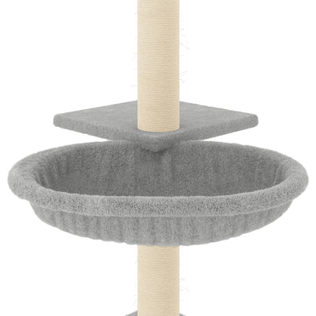 Albero per Gatti con Tiragraffi in Sisal Grigio Chiaro 72 cm - homemem39