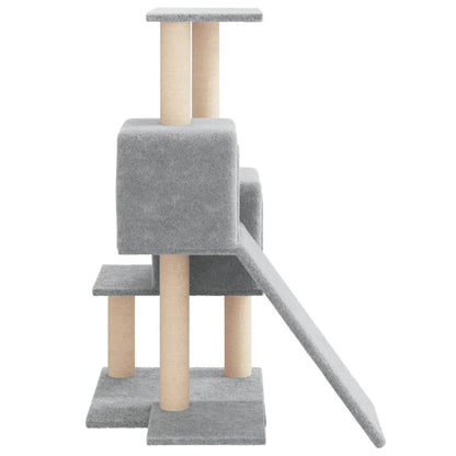 Albero per Gatti con Tiragraffi in Sisal Grigio Chiaro 82 cm - homemem39