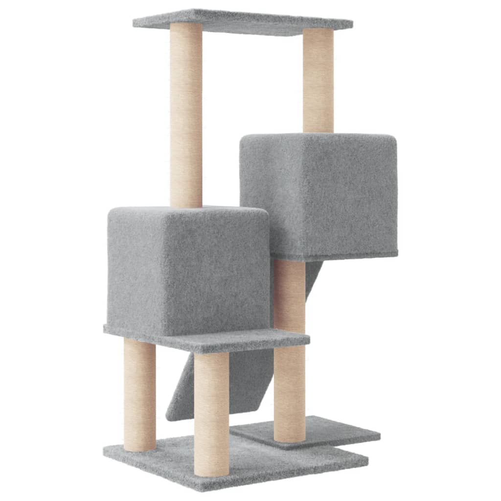 Albero per Gatti con Tiragraffi in Sisal Grigio Chiaro 82 cm - homemem39