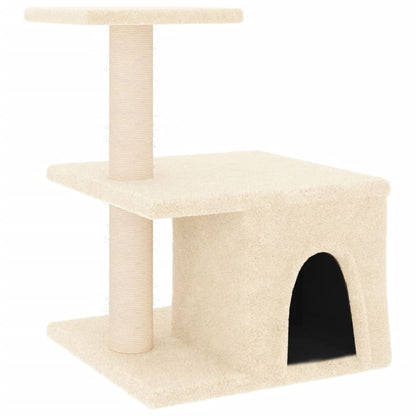 Albero per Gatti con Tiragraffi in Sisal Crema 48 cm - homemem39