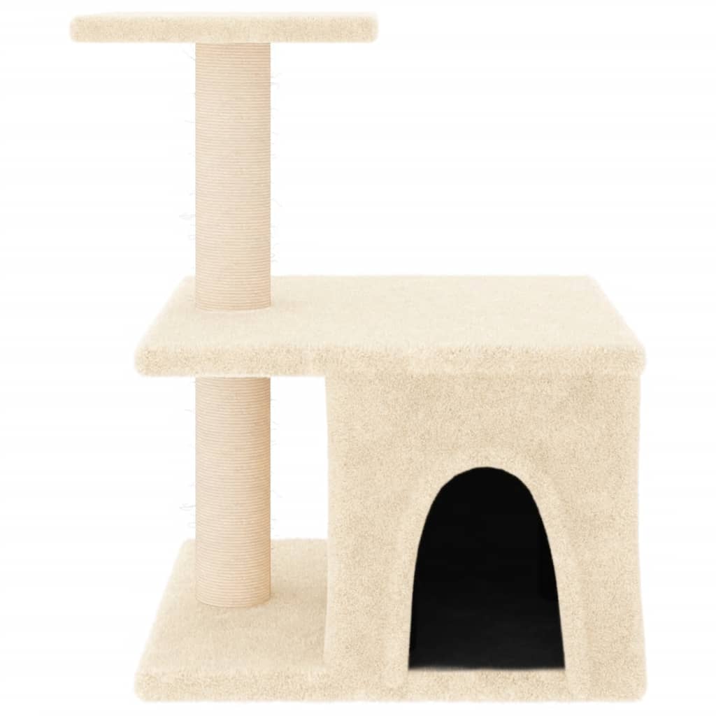 Albero per Gatti con Tiragraffi in Sisal Crema 48 cm - homemem39