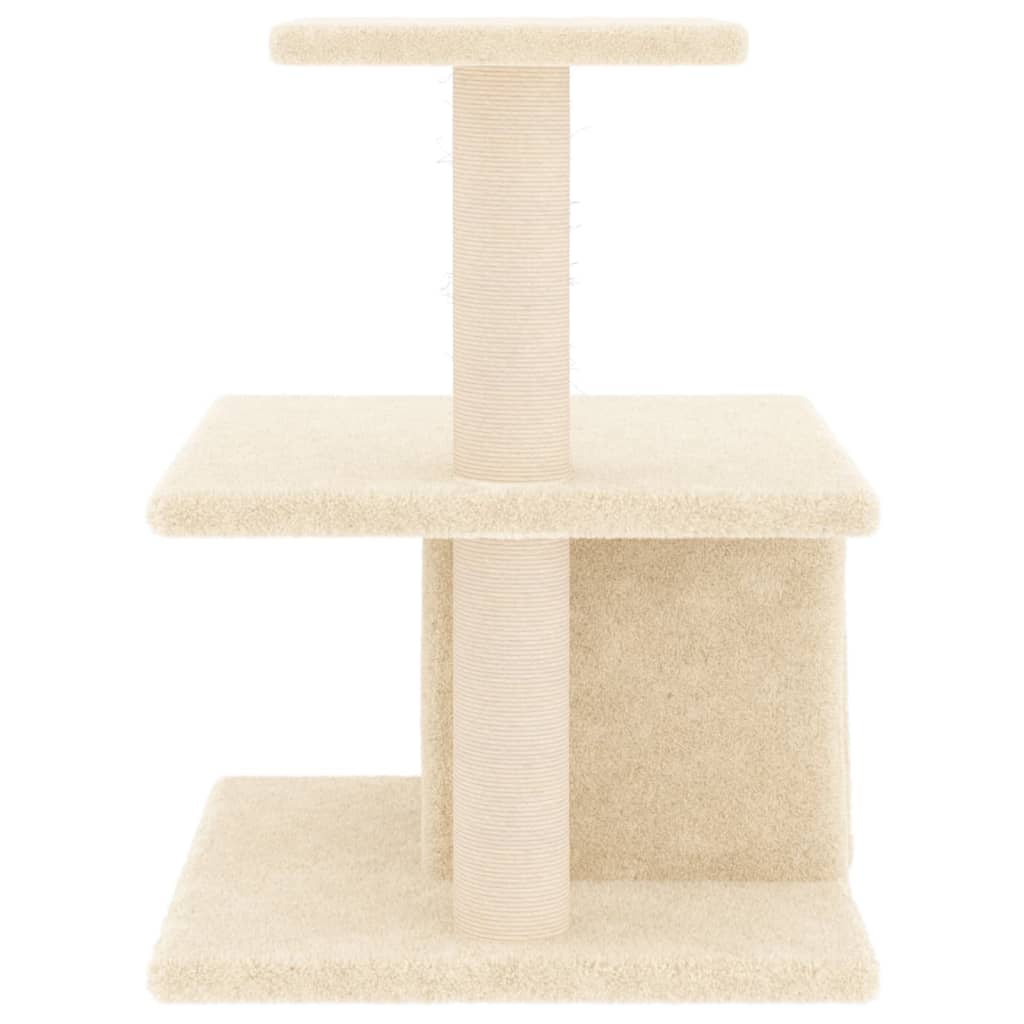 Albero per Gatti con Tiragraffi in Sisal Crema 48 cm - homemem39