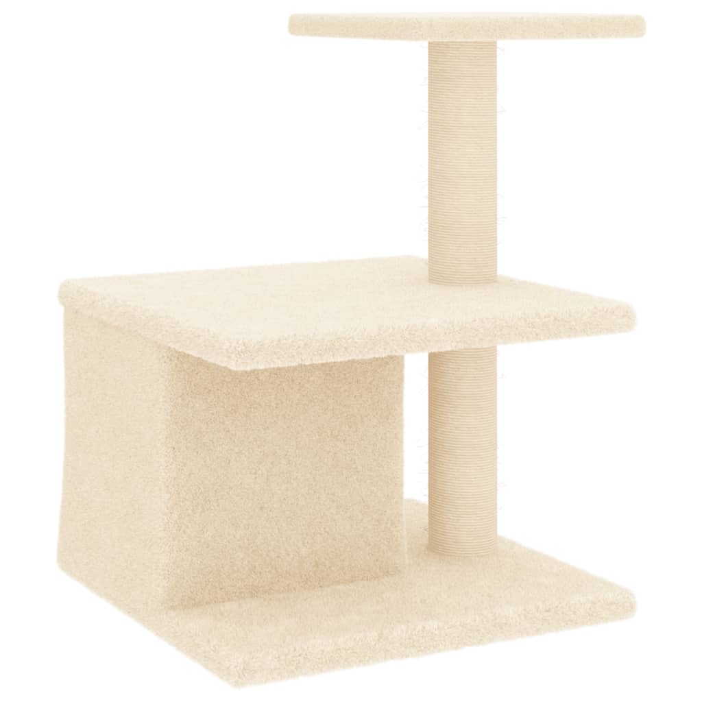 Albero per Gatti con Tiragraffi in Sisal Crema 48 cm - homemem39