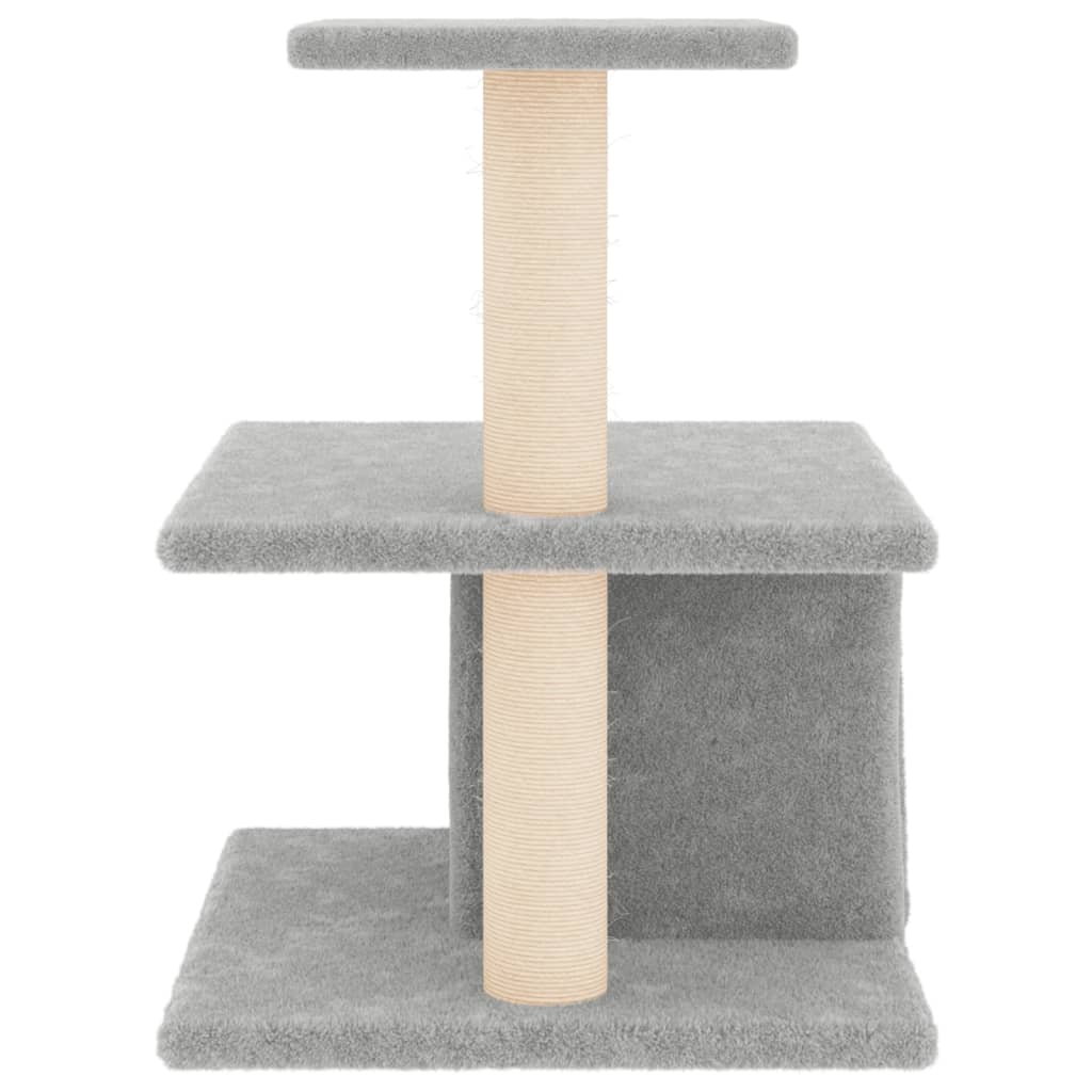 Albero per Gatti con Tiragraffi in Sisal Grigio Chiaro 48 cm - homemem39