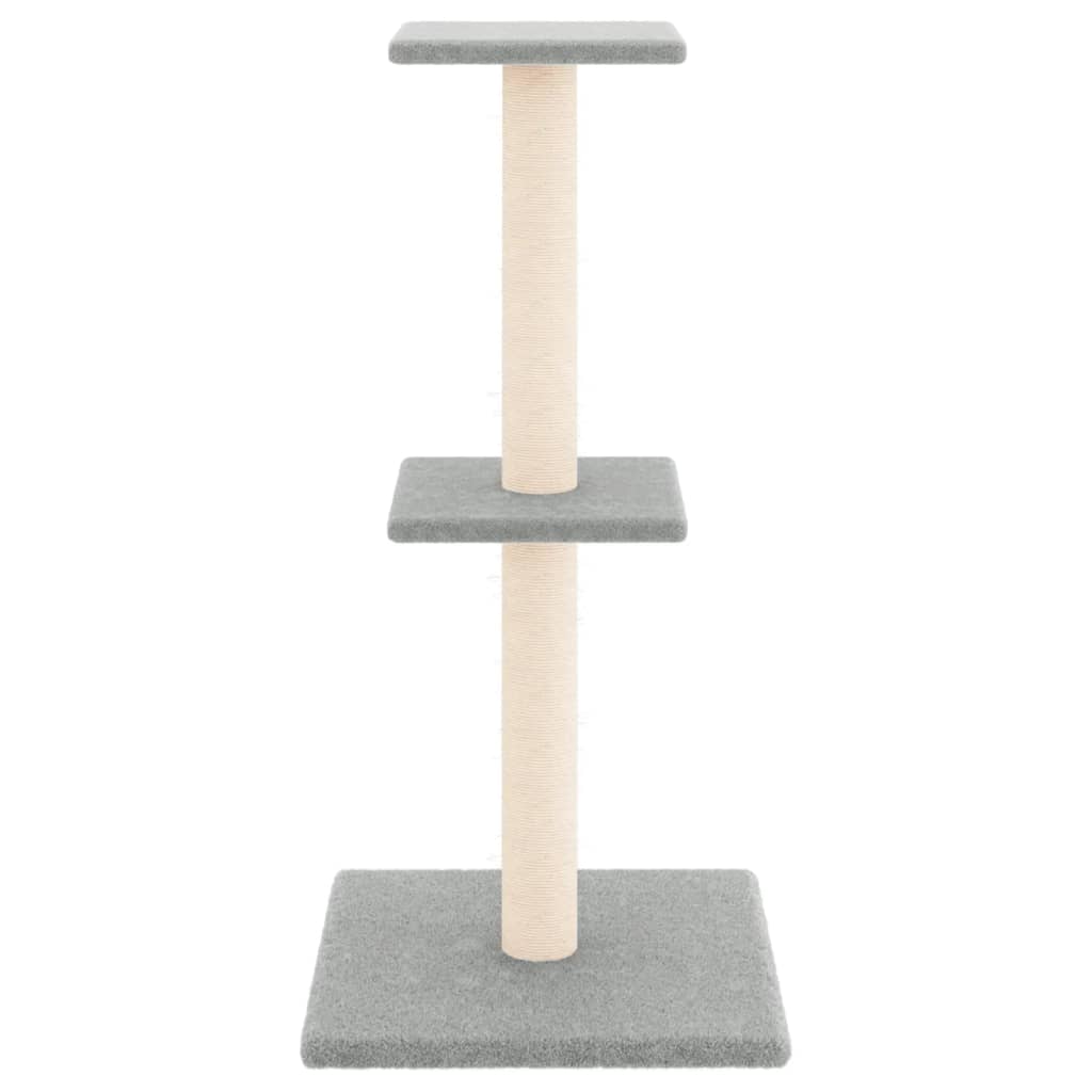 Albero per Gatti con Tiragraffi in Sisal Grigio Chiaro 73 cm - homemem39