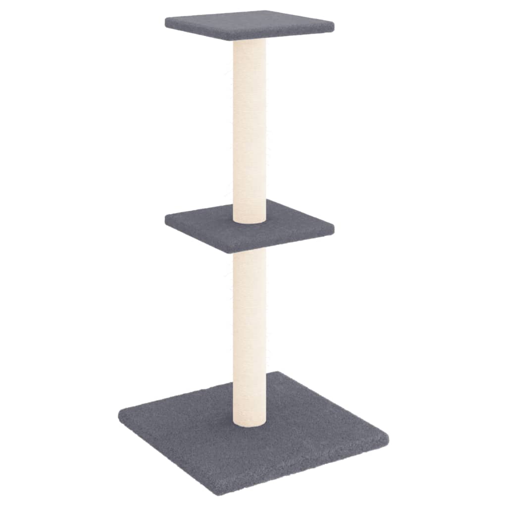 Albero per Gatti con Tiragraffi in Sisal Grigio Scuro 73 cm - homemem39