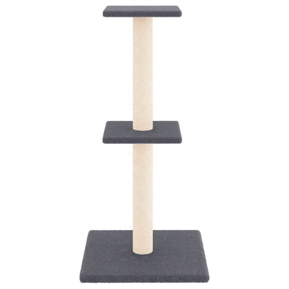 Albero per Gatti con Tiragraffi in Sisal Grigio Scuro 73 cm - homemem39