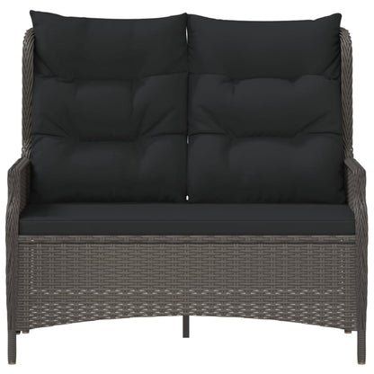 Panca da Giardino a 2 Posti con Cuscini in Polyrattan Nero - homemem39