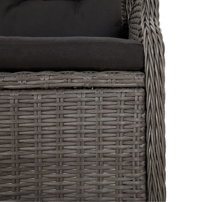 Panca da Giardino a 2 Posti con Cuscini in Polyrattan Nero - homemem39