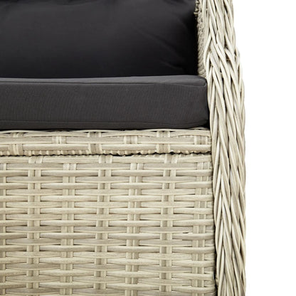 Panca da Giardino 2 Posti con Cuscini Polyrattan Grigio Chiaro - homemem39