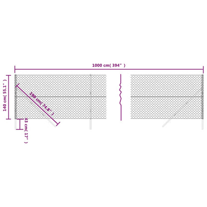 Recinzione a Rete Verde 1,4x10 m - homemem39