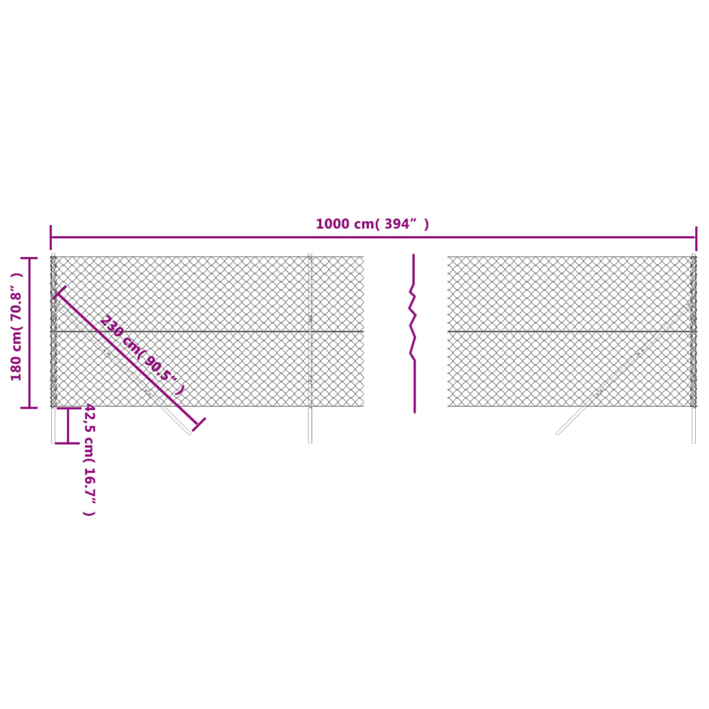 Recinzione a Rete Verde 1,8x10 m - homemem39