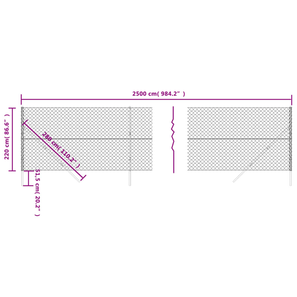 Recinzione a Rete Verde 2,2x25 m - homemem39