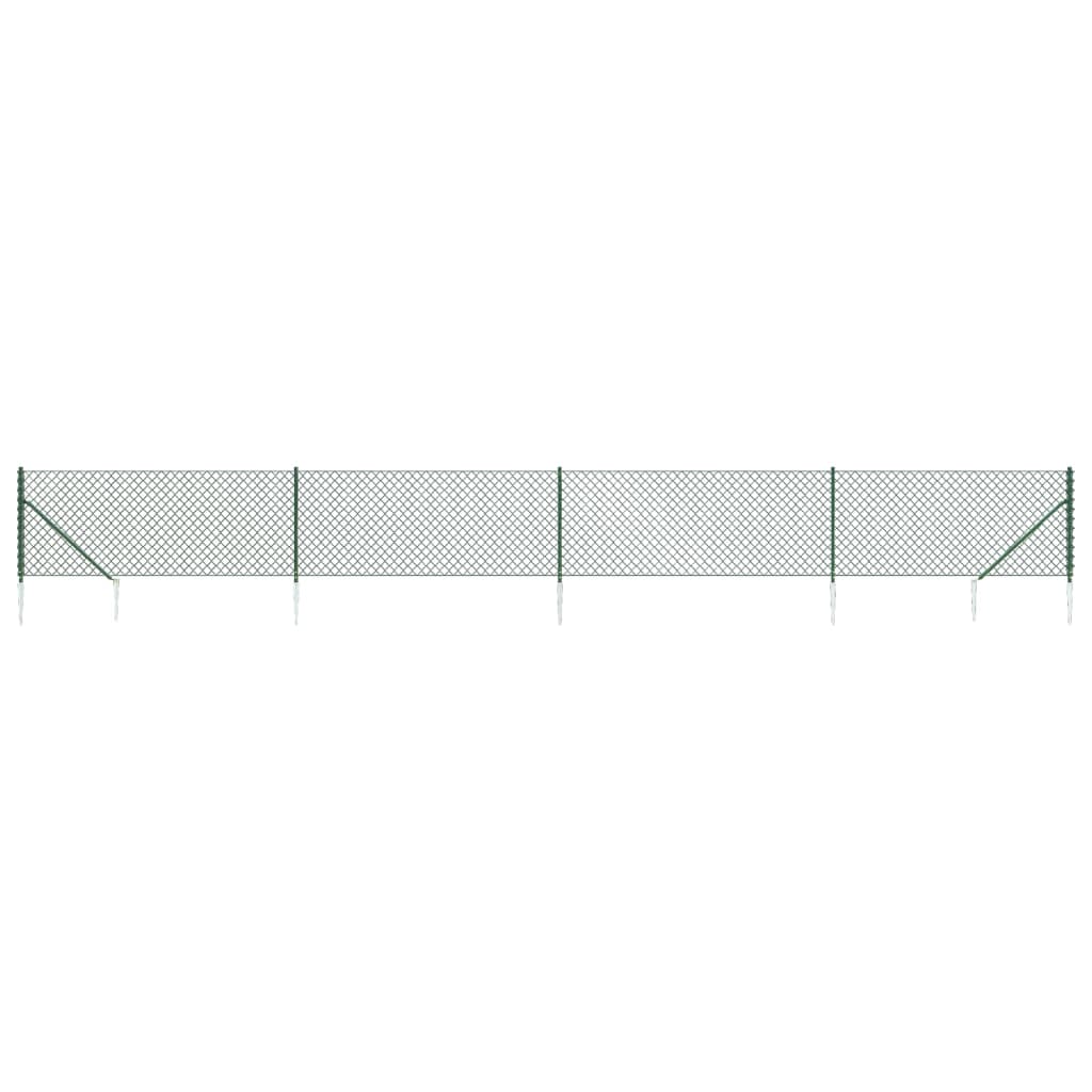 Recinzione a Rete con Picchetti Ancoraggio Verde 0,8x10 m - homemem39