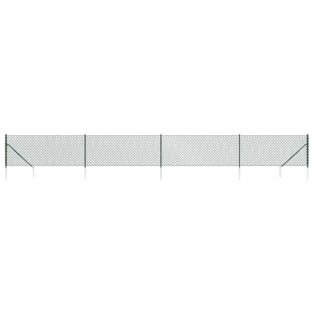 Recinzione a Rete con Picchetti Ancoraggio Verde 1,1x10 m - homemem39