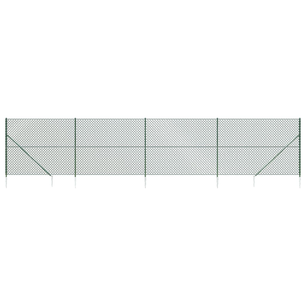 Recinzione a Rete con Picchetti Ancoraggio Verde 1,4x10 m - homemem39