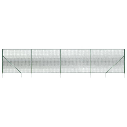 Recinzione a Rete con Picchetti Ancoraggio Verde 1,4x10 m - homemem39