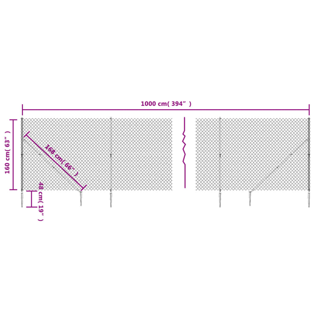 Recinzione a Rete con Picchetti Ancoraggio Verde 1,6x10 m - homemem39