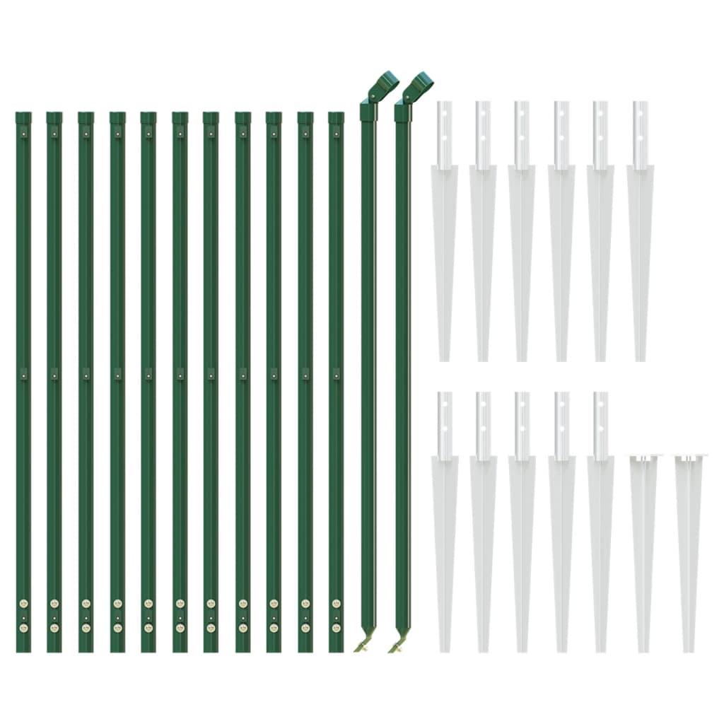 Recinzione a Rete con Picchetti Ancoraggio Verde 1,1x25 m - homemem39