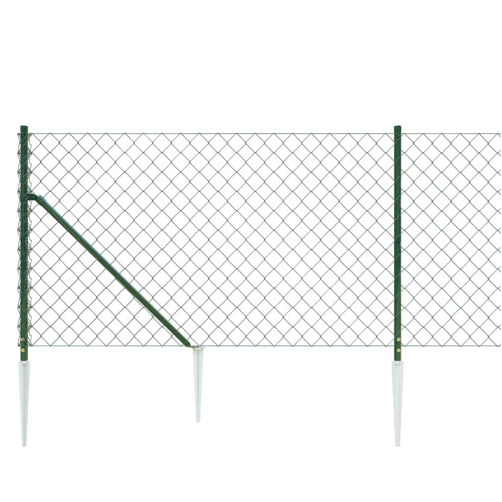 Recinzione a Rete con Picchetti Ancoraggio Verde 1,1x25 m - homemem39