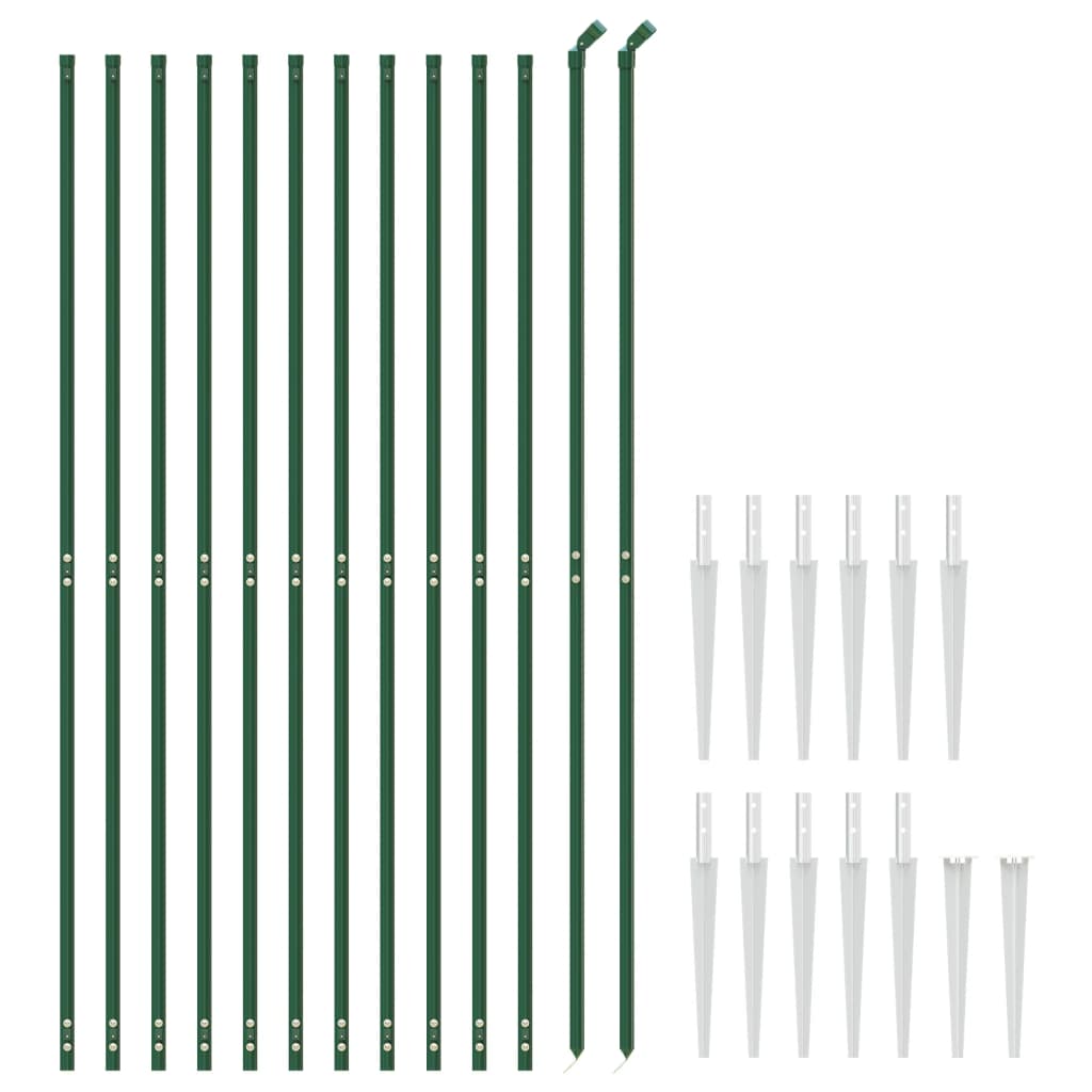 Recinzione a Rete con Picchetti Ancoraggio Verde 1,6x25 m - homemem39