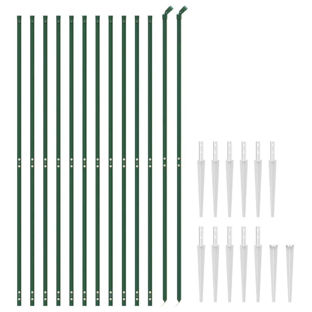 Recinzione a Rete con Picchetti Ancoraggio Verde 1,8x25 m - homemem39