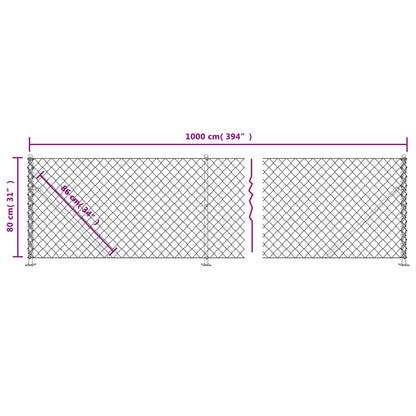 Recinzione a Rete con Flangia Verde 0,8x10 m - homemem39