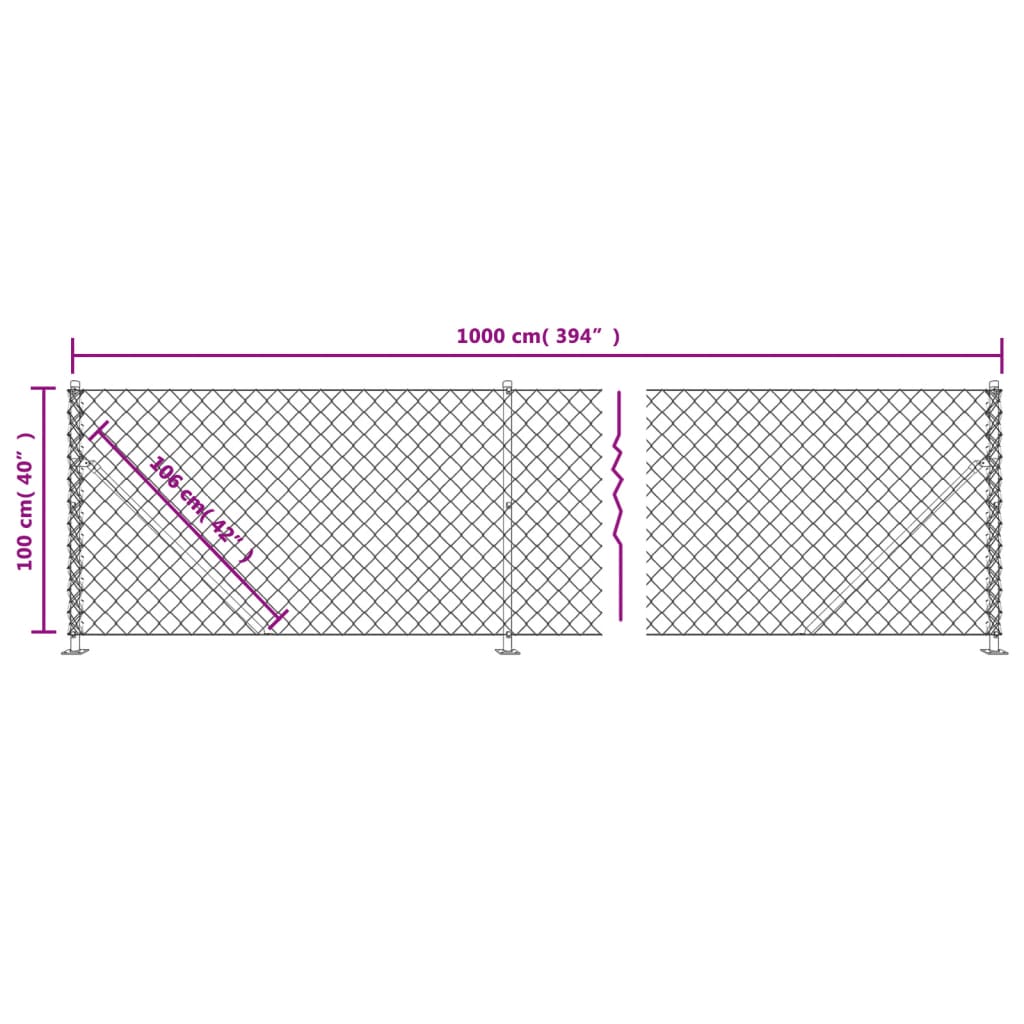 Recinzione a Rete con Flangia Verde 1x10 m - homemem39