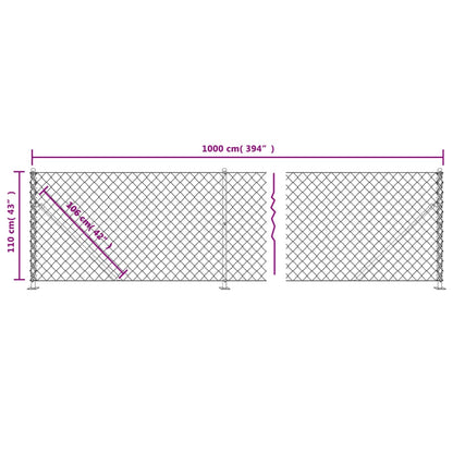 Recinzione a Rete con Flangia Verde 1,1x10 m - homemem39