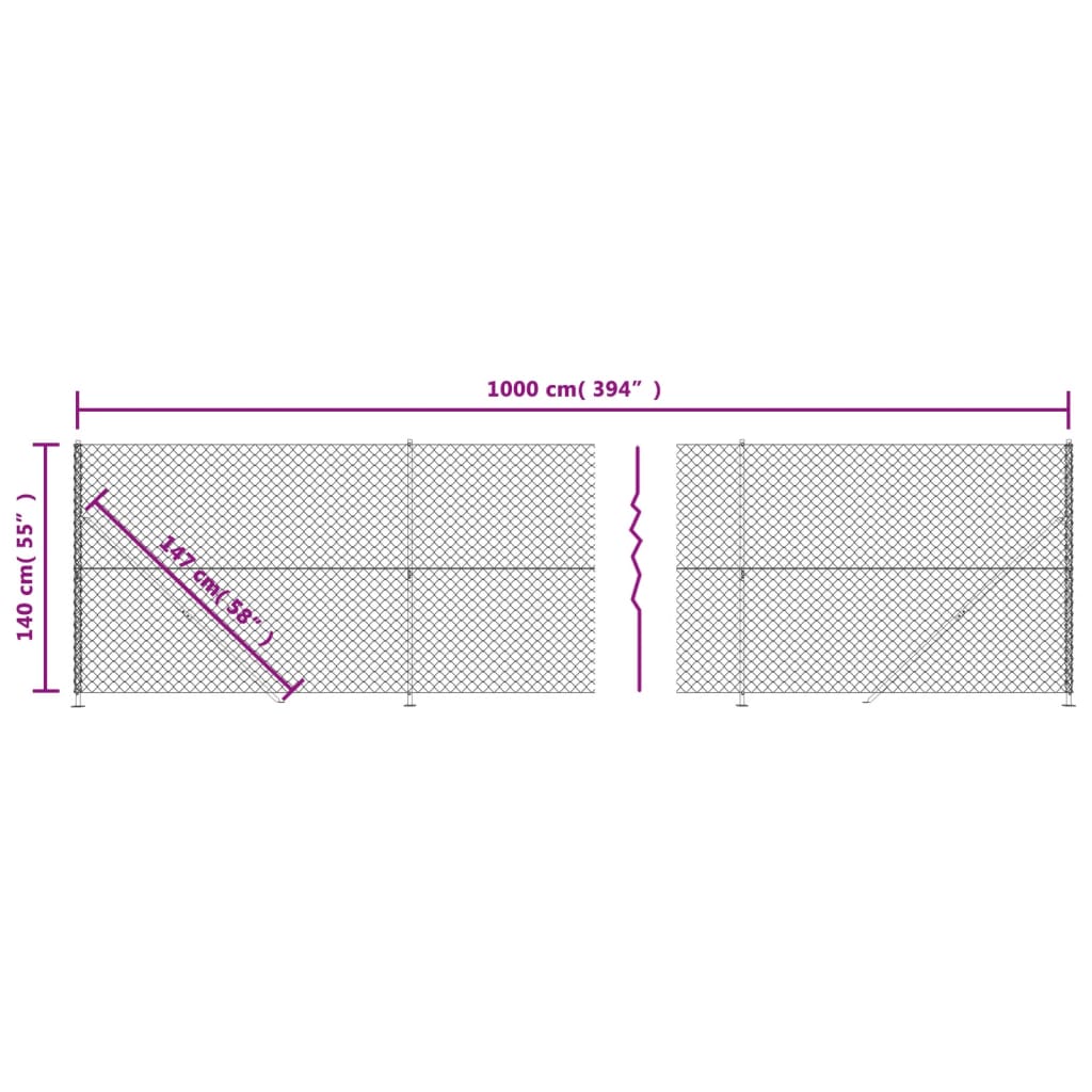 Recinzione a Rete con Flangia Verde 1,4x10 m - homemem39