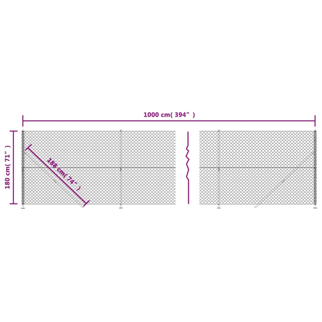 Recinzione a Rete con Flangia Verde 1,8x10 m - homemem39