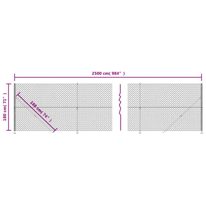 Recinzione a Rete con Flangia Verde 1,8x25 m - homemem39