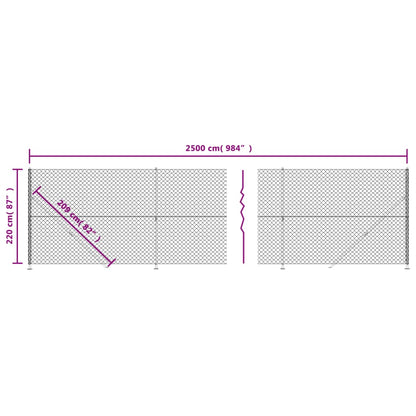 Recinzione a Rete con Flangia Verde 2,2x25 m - homemem39