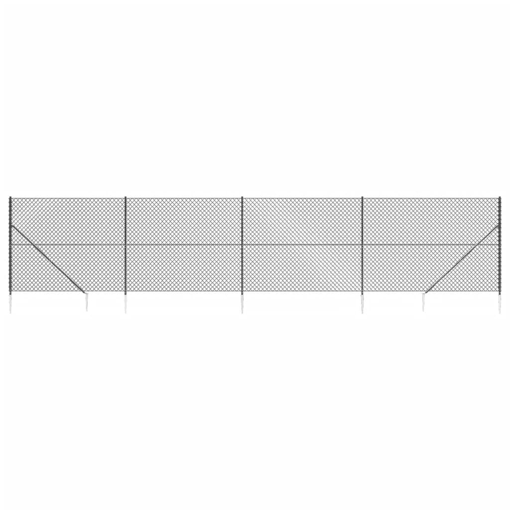 Recinzione a Rete con Picchetti Ancoraggio Antracite 1,4x10 m - homemem39