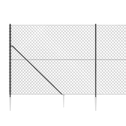 Recinzione a Rete con Picchetti Ancoraggio Antracite 1,6x10 m - homemem39