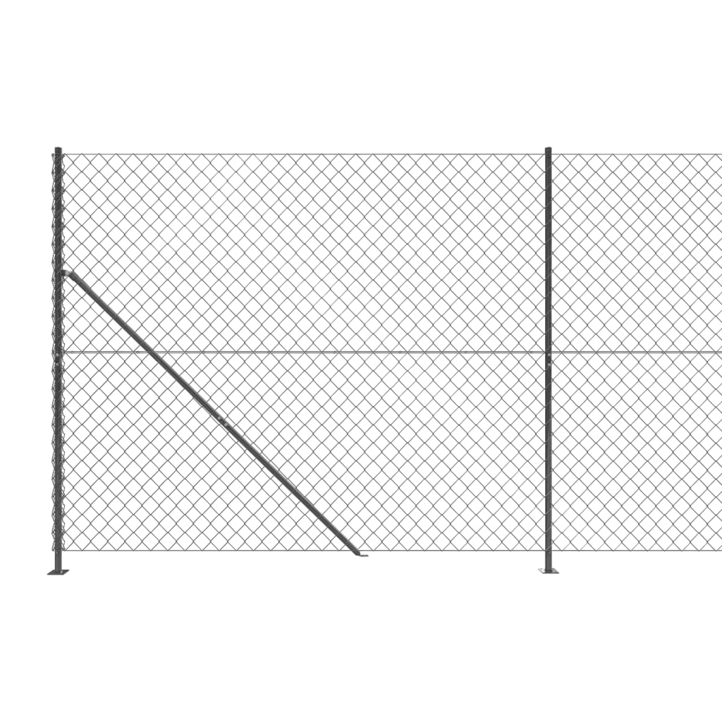 Recinzione a Rete con Flangia Antracite 1,6x10 m - homemem39