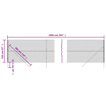 Recinzione a Rete Argento 2,2x10 m - homemem39