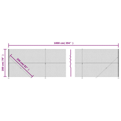 Recinzione a Rete con Flangia Argento 2x10 m - homemem39