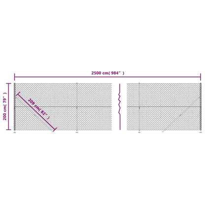 Recinzione a Rete con Flangia Argento 2x25 m - homemem39