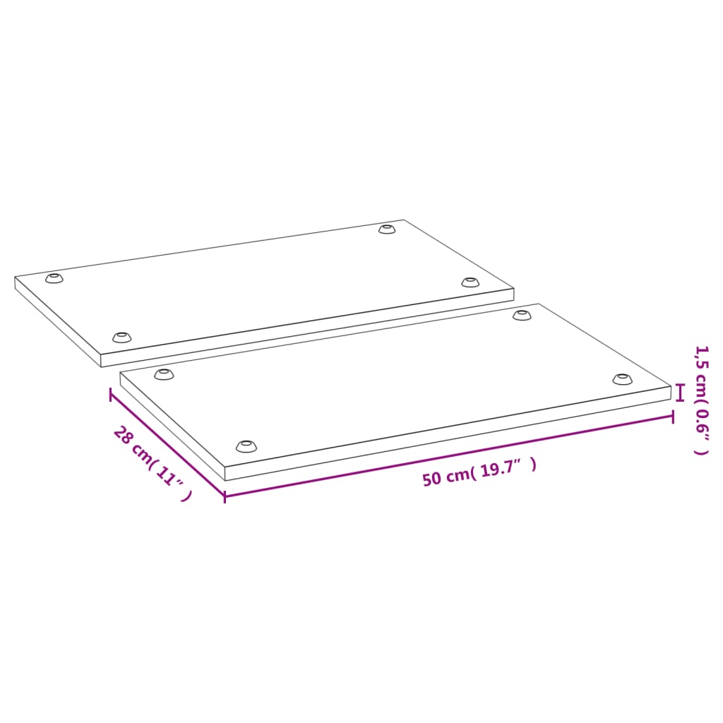 Coprifornelli 2 pz 50x28x1,5 cm in Bambù - homemem39