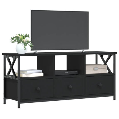 Mobile Porta TV Nero 102x33x45 cm in Legno Multistrato e Ferro - homemem39