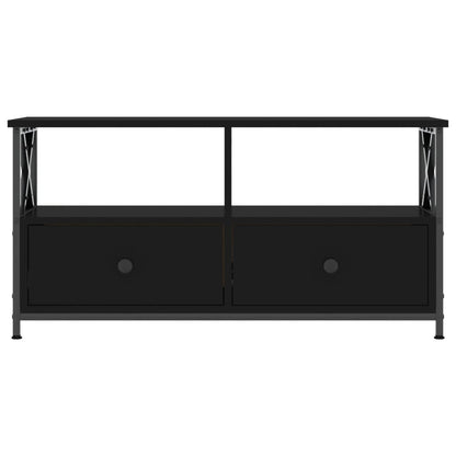 Mobile Porta TV Nero 90x33x45 cm in Legno Multistrato e Ferro - homemem39