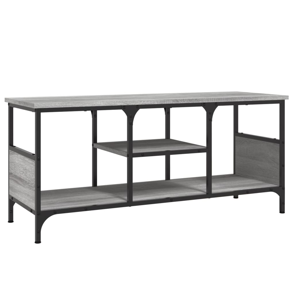 Mobile TV Grigio Sonoma 100x35x45 cm Legno Multistrato e Ferro - homemem39