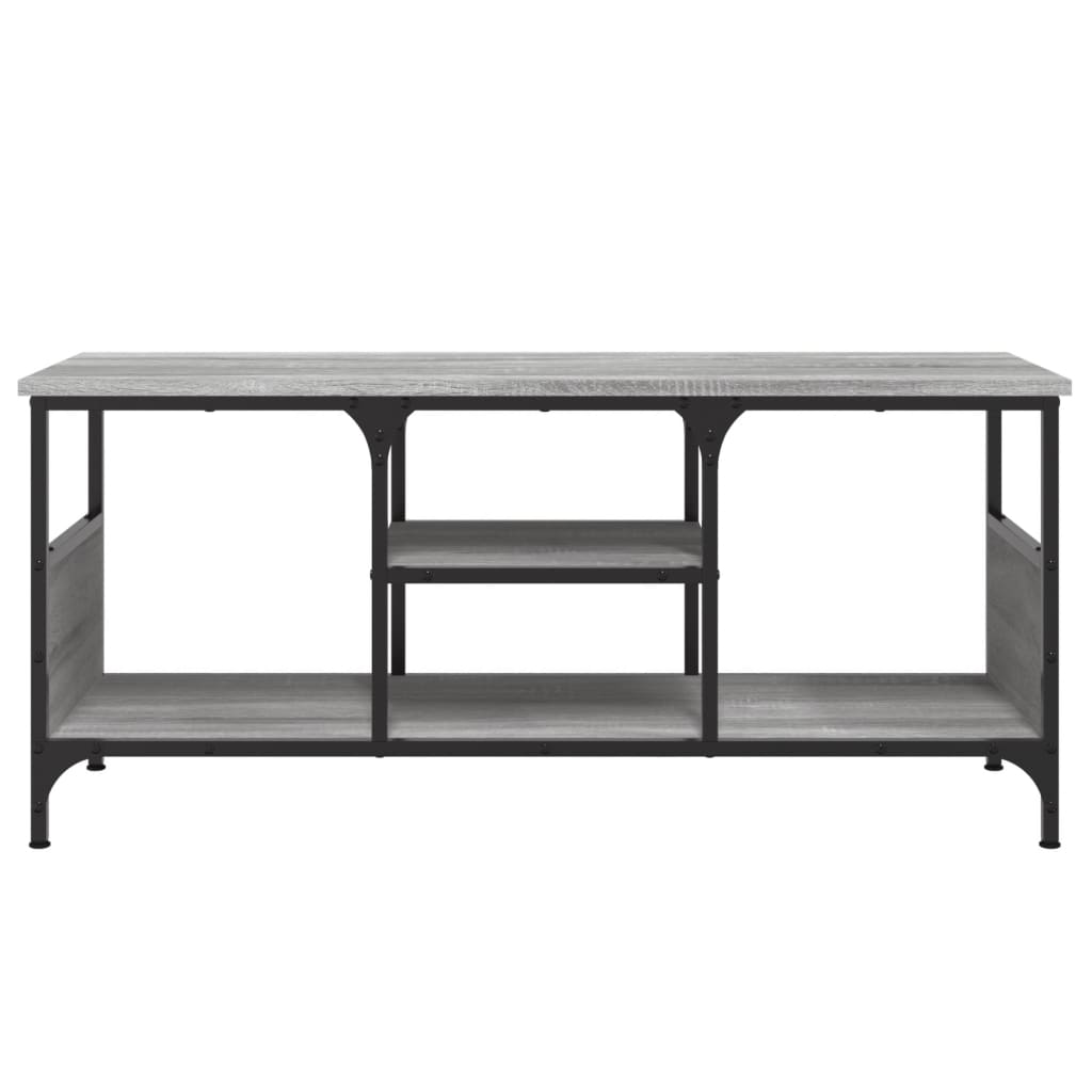 Mobile TV Grigio Sonoma 100x35x45 cm Legno Multistrato e Ferro - homemem39