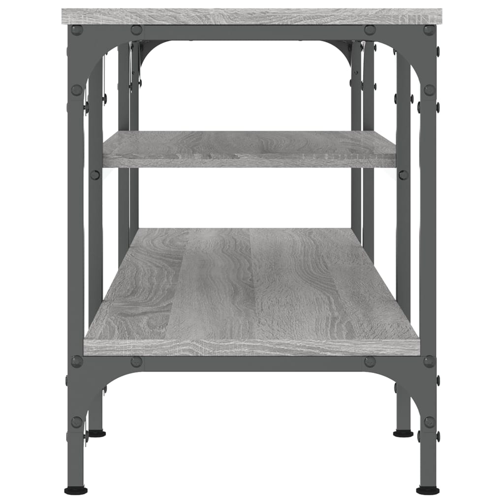 Mobile TV Grigio Sonoma 121x35x45 cm Legno Multistrato e Ferro - homemem39